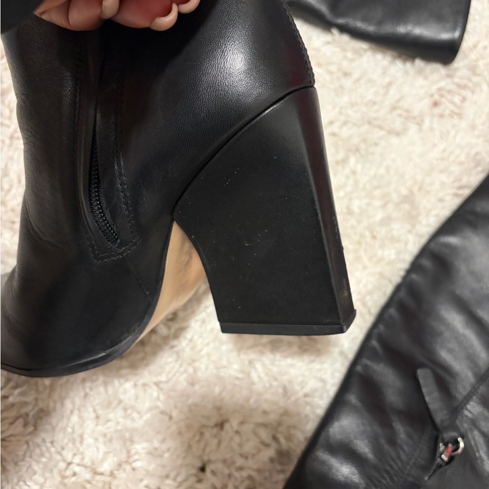 Zara Black Over-the-Knee Wedge Boots size 38 - Picture 4 of 9